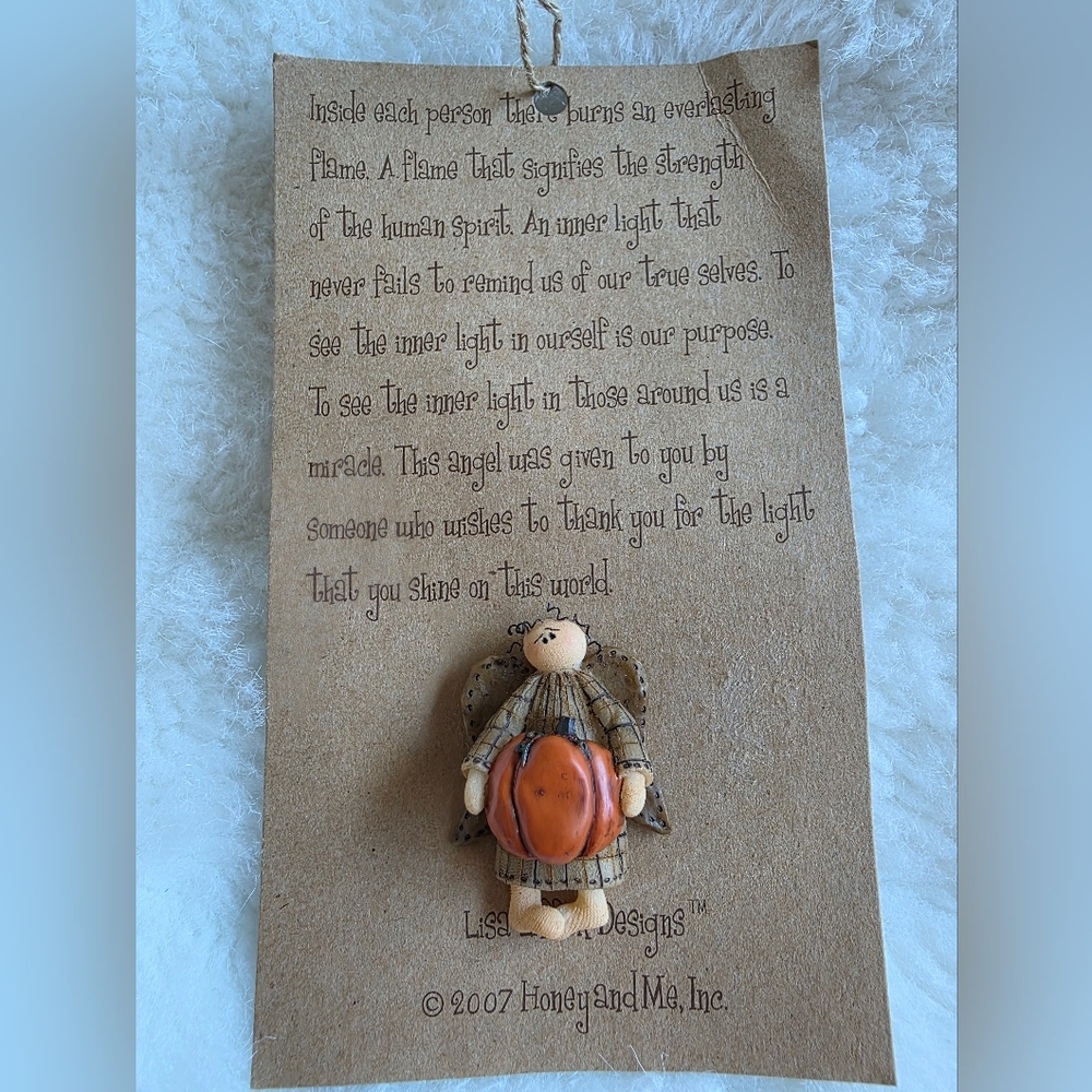 Honey And Me, Angel Cloth Pin Clip - Orange